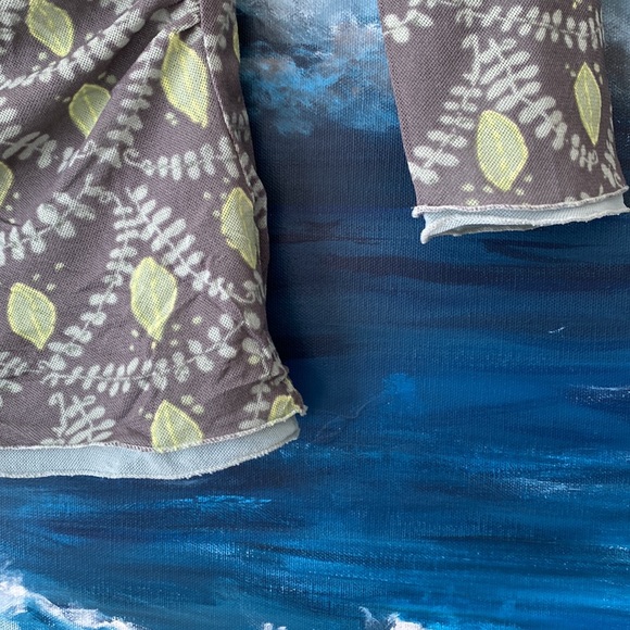 Dreamy Botanical Print Double Layer Surplice Top - Picture 6 of 8